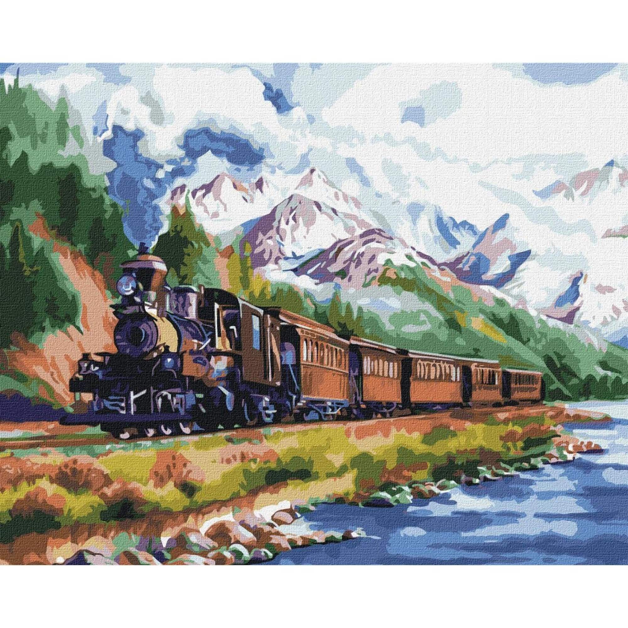 Ideyka Train Home Painting by Numbers Kit